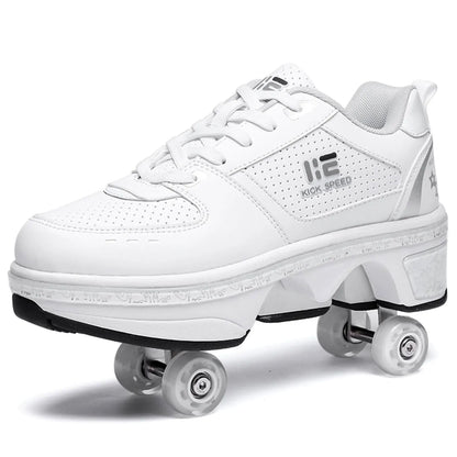 Deformation Shoes 4 Wheels roller skate Shoes Rounds Running Shoes For Child