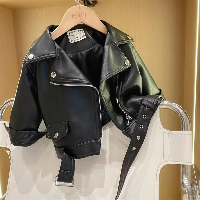 Spring Autumn Boys Leather Jackets For 2-8 Years 2023 New