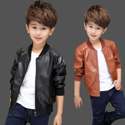 Kids Faux Leather Jacket, 2-12 Yrs, Zip-Up, Belt, Unisex