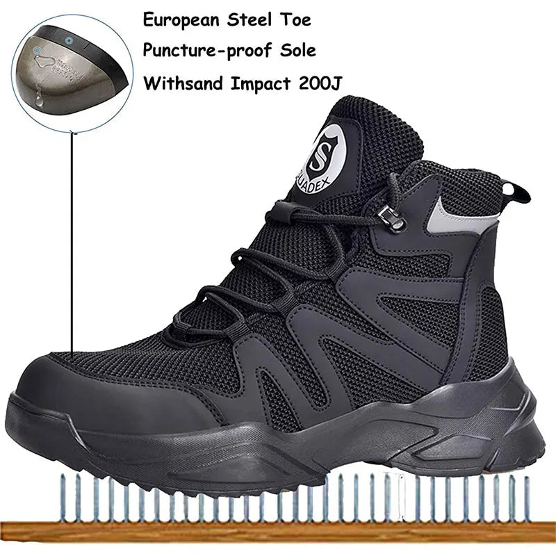 SUADEX Boots for Men Safety Shoes Work Breathable Boot Shoes EUR Size 37-48