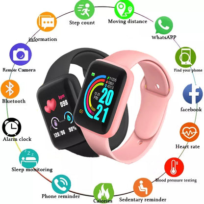 2024 Smart Watch Kids Bluetooth Fitness Tracker Macaron