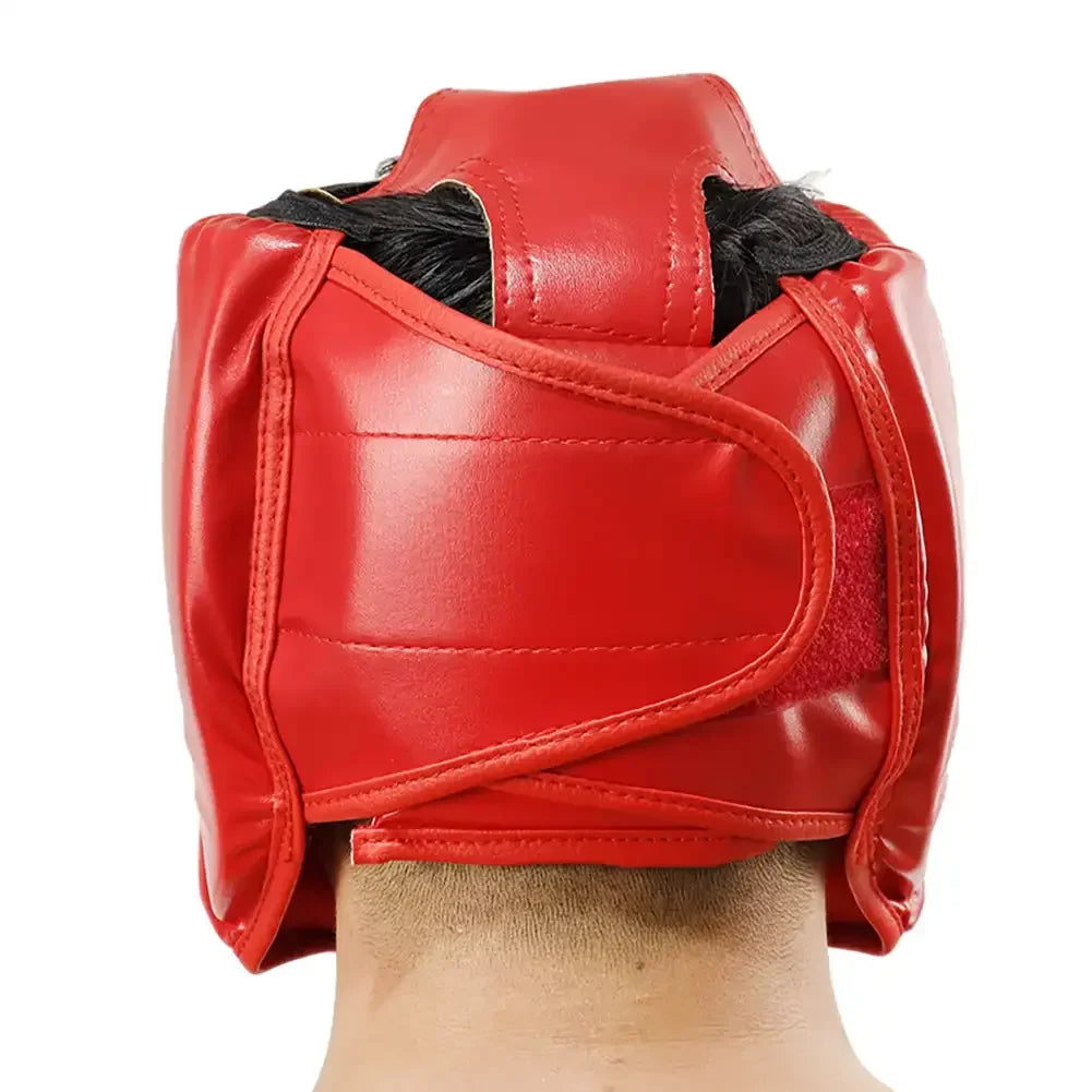 Full-covered Pu Boxing Helmet Kids Adults Muay Thai Training Sparring