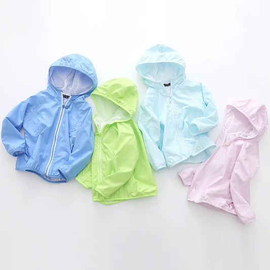 Spring Summer Boys Girl Jacket Solid Color