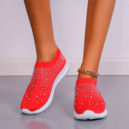 Rimocy Crystal Breathable Mesh Sneaker Shoes for Women