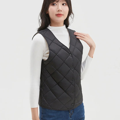 Autumn Winter Women Ultra Light Thin Quilted Cotton