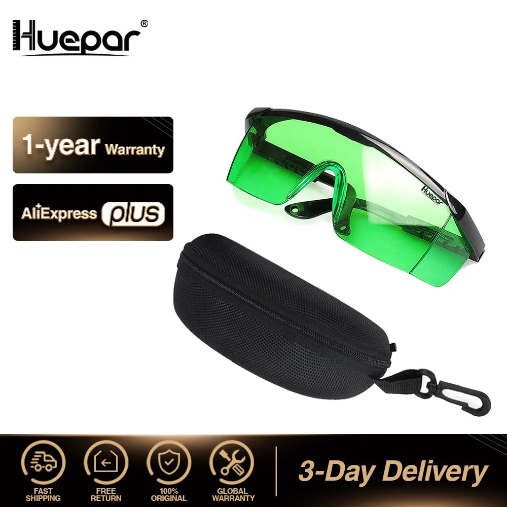 Huepar Safety Laser Enhancement Glasses Green Adjustable Protection