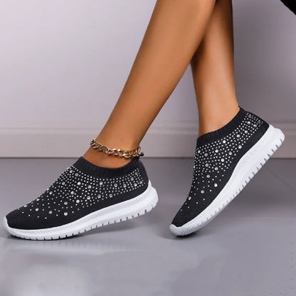 Rimocy Crystal Breathable Mesh Sneaker Shoes for Women