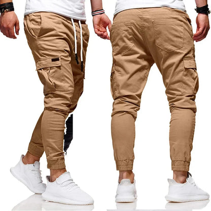 Men's Jogging Pants Denim Flip Pocket Side Drawstring