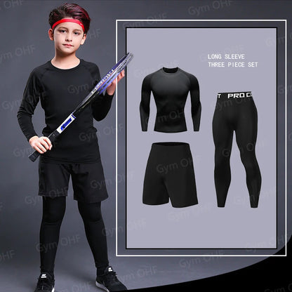 Kids Compression Shirt Boys Sport Training T shirt And Shorts Boys