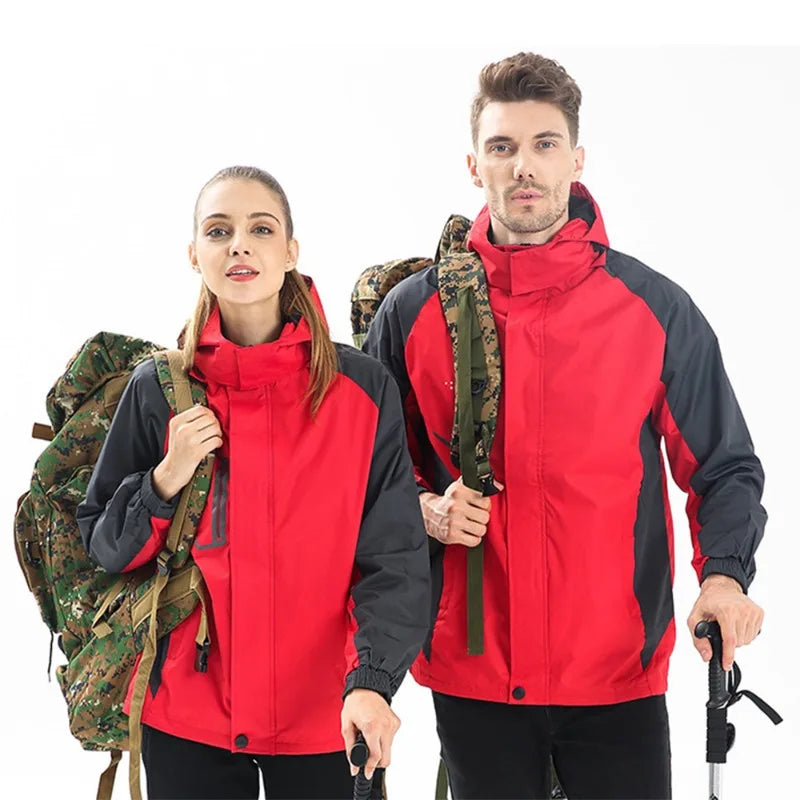 Spring Autumn Thin Waterproof Hiking Jacket for Men Breathable Hooded Windproof