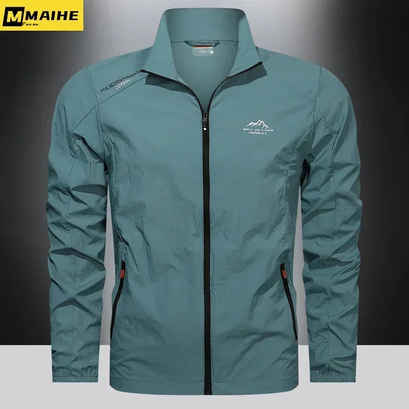 Men Summer Windbreaker Zip Pockets Uv Sun Protection Jackets