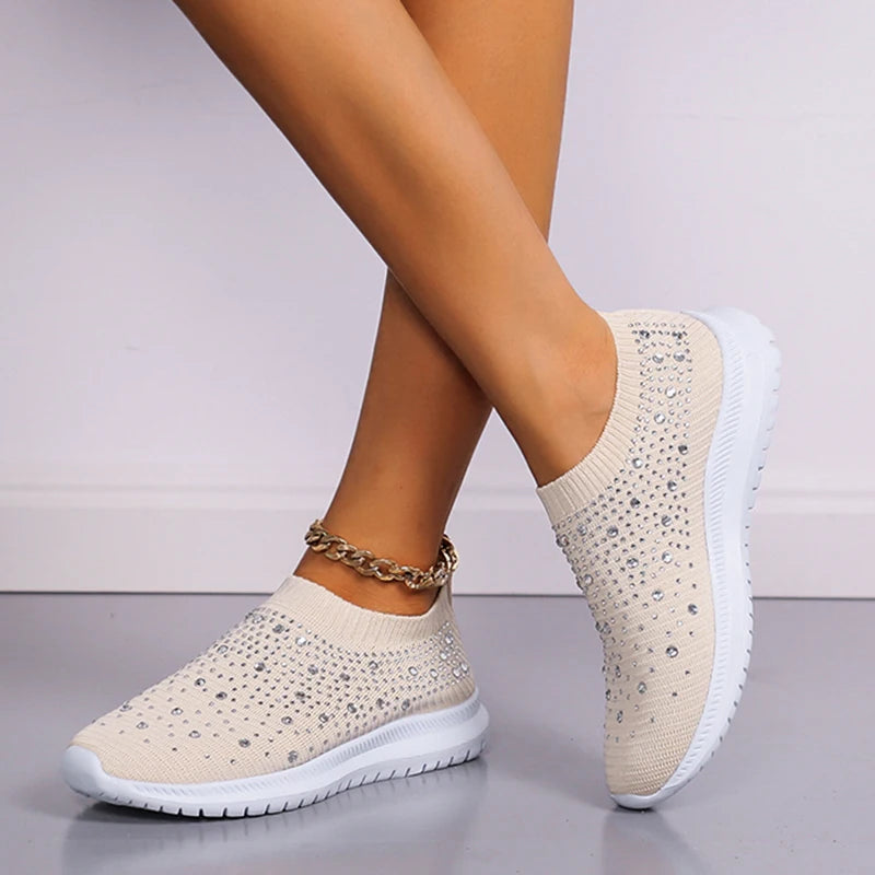 Rimocy Crystal Breathable Mesh Sneaker Shoes for Women