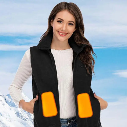 Heated Vest Jacket Portable Mens Fleece Warm Vest USB Heating Jacket