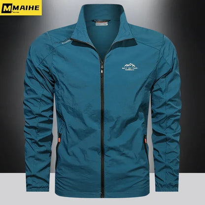 Men Summer Windbreaker Zip Pockets Uv Sun Protection Jackets